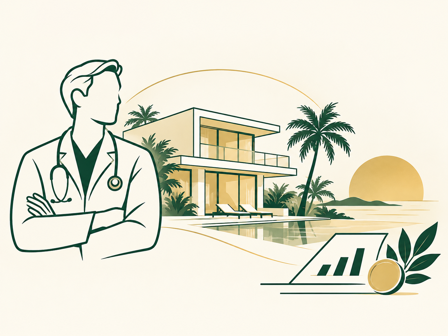 Illustration representing a vacation rental investment